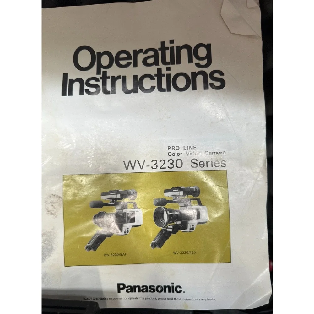 Panasonic WV-3230 Newvicon Color Video Camera Kit Powers On Case Power Supply
